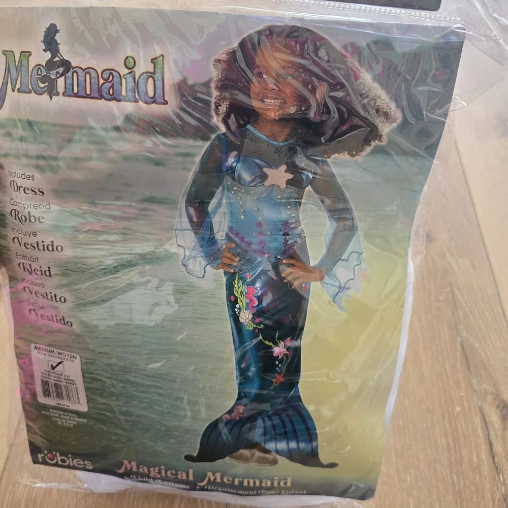 Girl's Magical Mermaid Costume Size Medium Halloween Dress Up - Picture 2 of 14